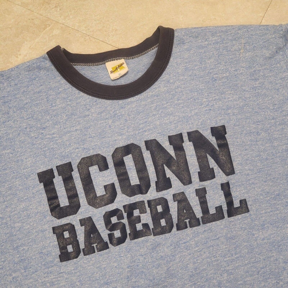 VTG 70s UConn Huskies Men XL Russell Athletic USA University Connecticut T Shirt